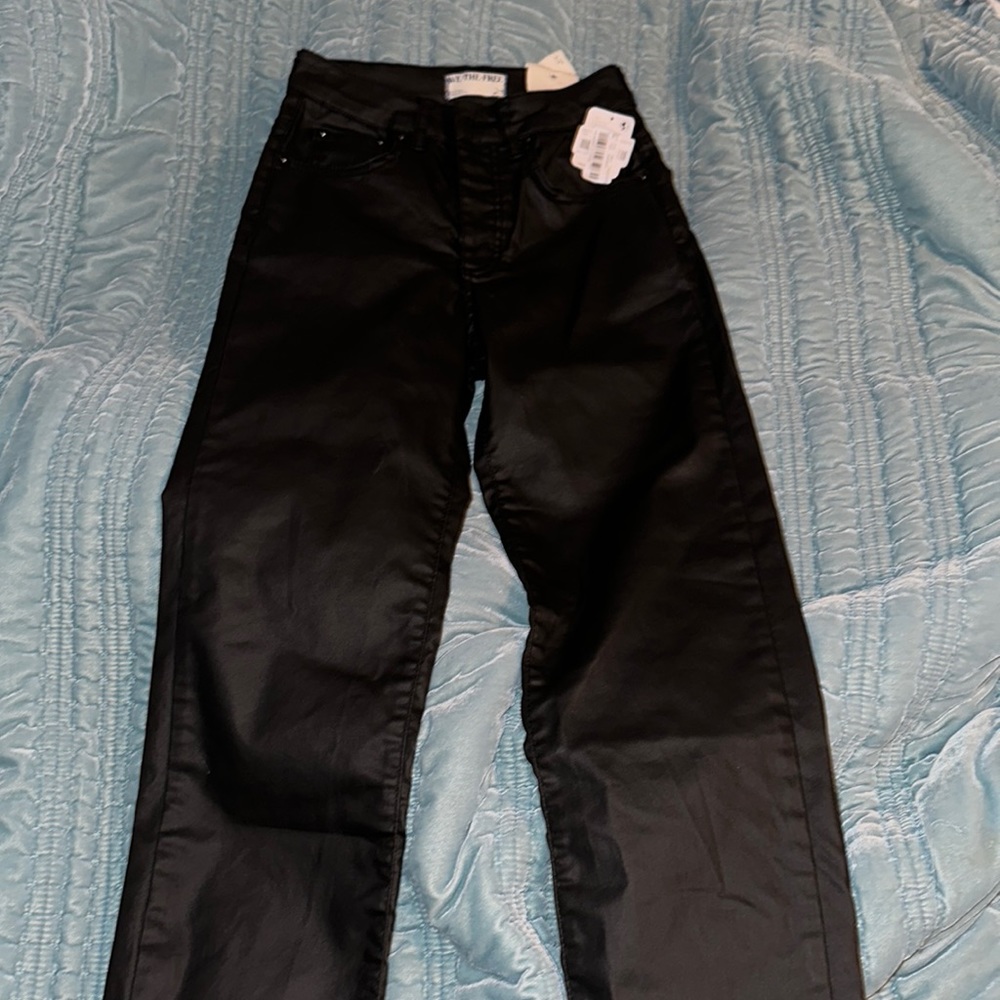Faux leather pants